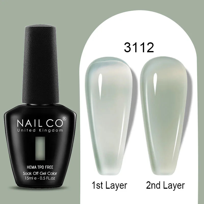 NAILCO 15ml Colorful Jelly Gel Nail Polish Gorgeous Color HEMA TPO FREE Soak Off UV LED Semi Permanent Long Wear Gel Varnish