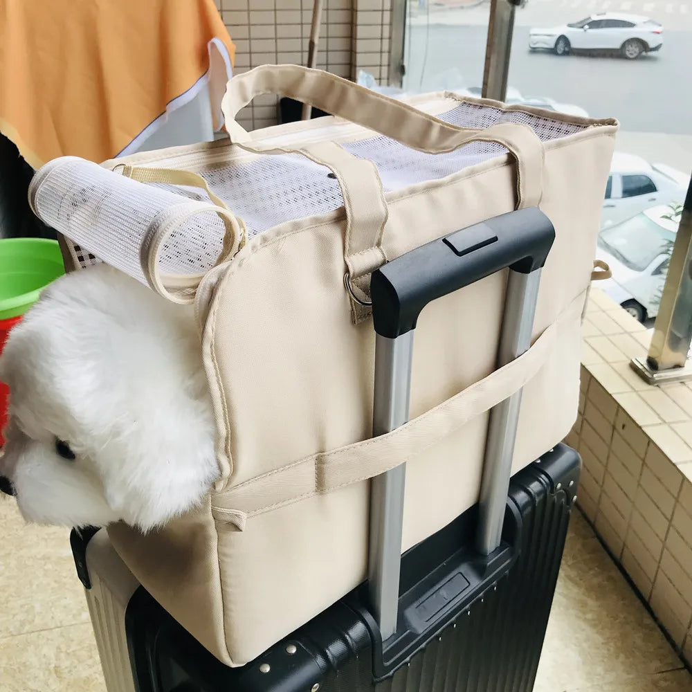 Portable Dog Carrier Cat Dog Outdoor Travel Bag Breathable Pet Carrying Pouch Travel Duffle for Cats Small Dogs Car Seat Carrier