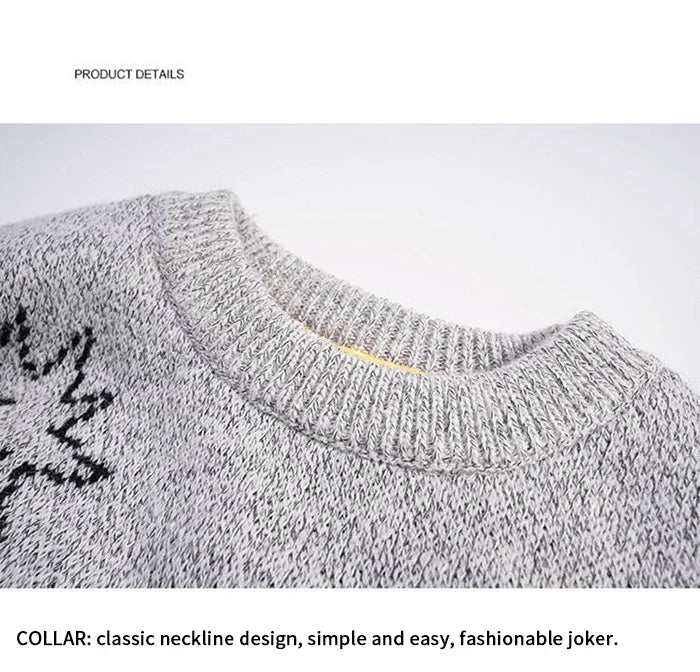 Shark Sweater Men Winter Cartoon Harajuku Korean Y2k Oversized Turtleneck Hip Hop Loose Knit Jumper Pullover High Collar Sweater