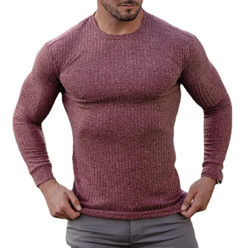 Slim Ribbed Turtleneck Pullover