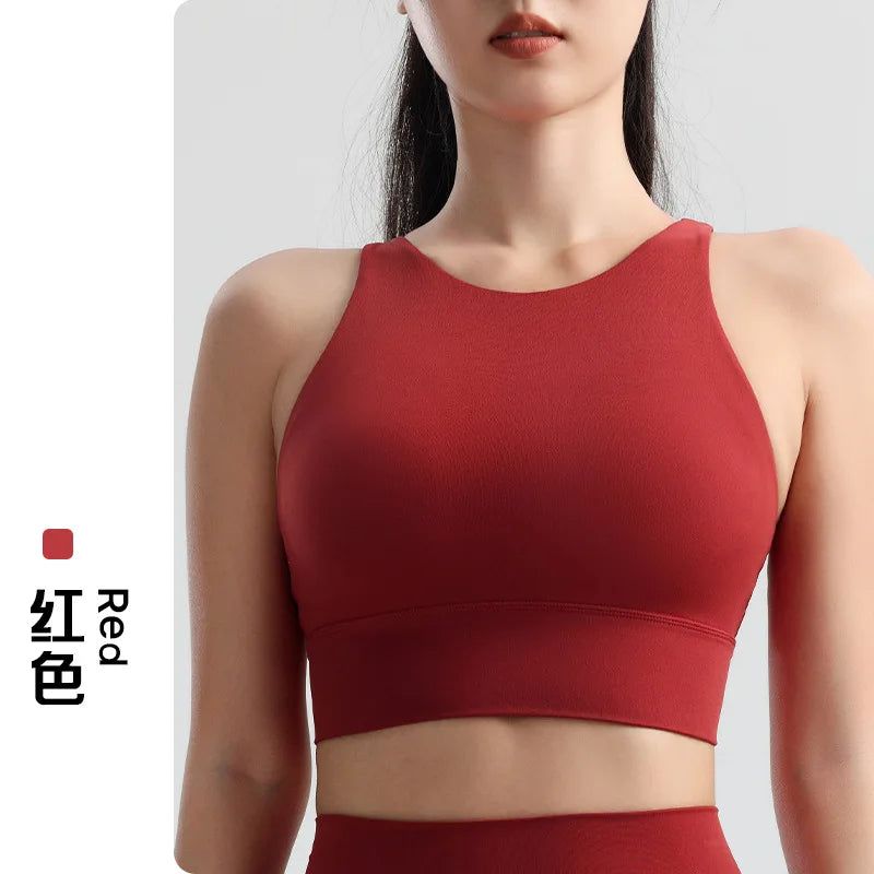 Women's Sports Bra, Shockproof and Beautiful Back Sports and Fitness Bra Shockproof and Anti Sagging Integrated Yoga Sports Vest