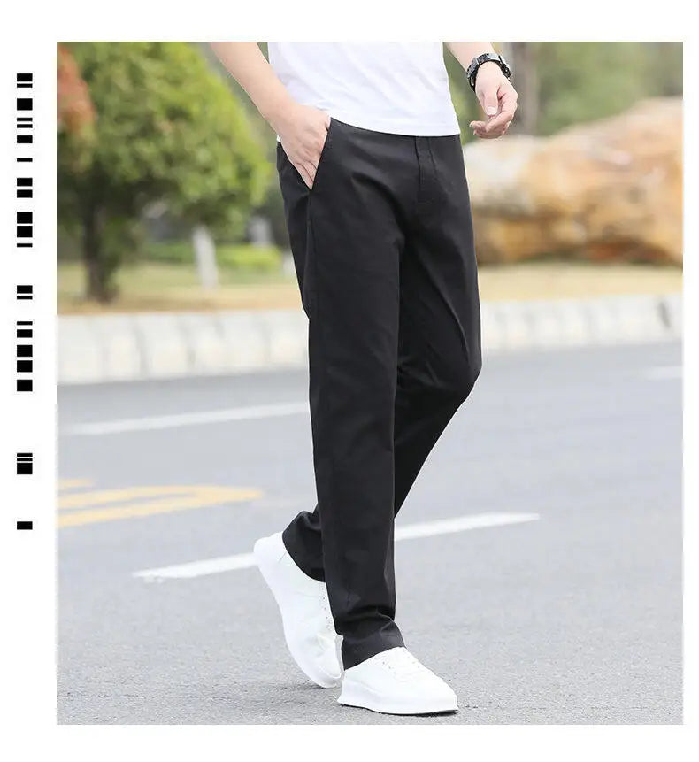 Men's High-Quality Chinos -Cotton Casual Trousers - Breathable Straight Pants (Sizes W28-w40)