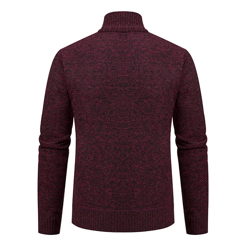 Stand Collar Fleece Zip Cardigan
