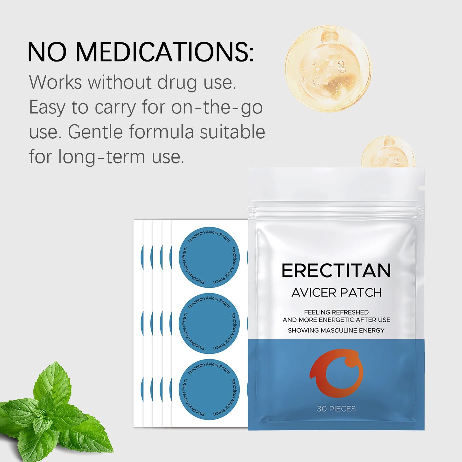 Men's Daily Skin Care Patch - All-in-One Gentle & Mild Formula, External Use for Full Body,Nourishes & Sustains Comfortable Skin