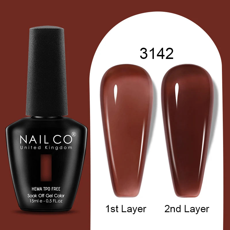 NAILCO 15ml Colorful Jelly Gel Nail Polish Gorgeous Color HEMA TPO FREE Soak Off UV LED Semi Permanent Long Wear Gel Varnish