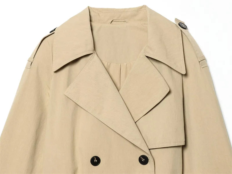 Women's Jacket 2026 New Spring Fashion Khkai Belted Short Jacket for Women Autumn Ladies Jacket Casaul Chic Women Outerwear