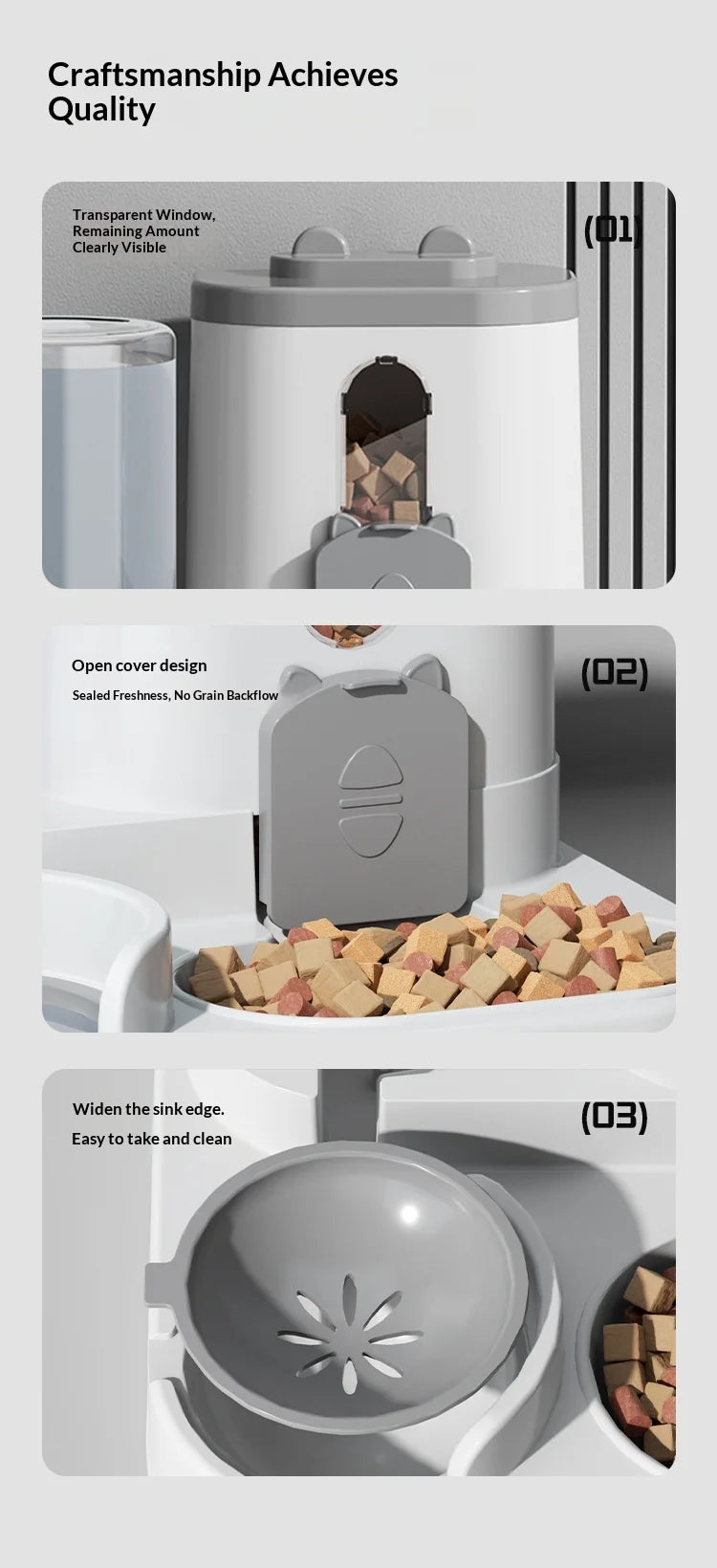 Automatic Pet Feeder and Water Dispenser All in One Large Capacity Gravity Dog Cat Bowl Smart Food Water Bowl for Pets