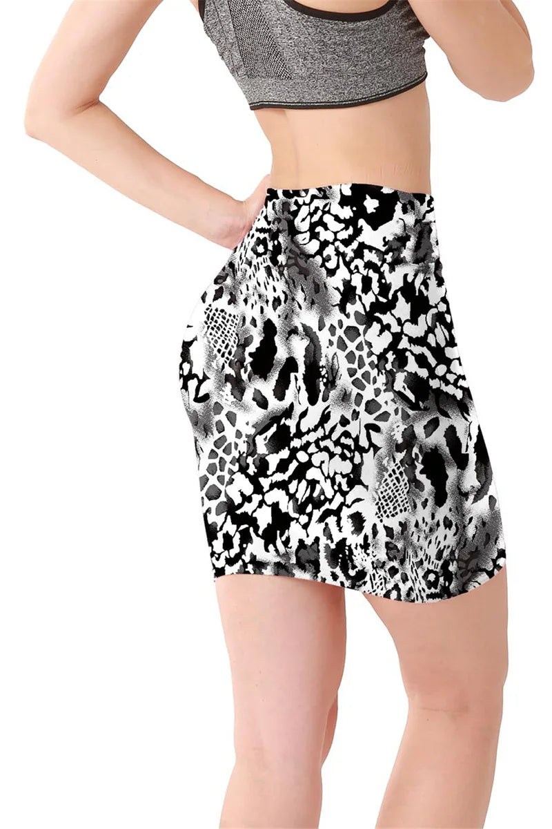 Mini High Waist Skirts Sexy Girls Leopard Snake Pattern Skirts Casual Package Hip Short Skirts Women Tight Party Skirts