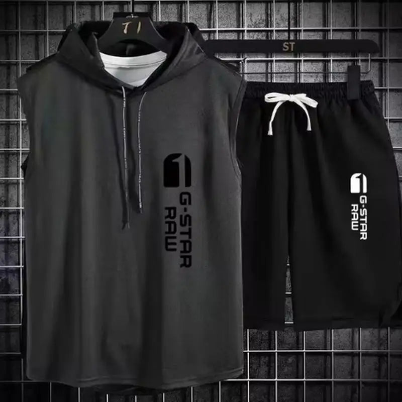 Men's track suit summer sportswear two-piece t-shirt shorts brand tracksuit jogging men's sports suit fitness clothes exercise