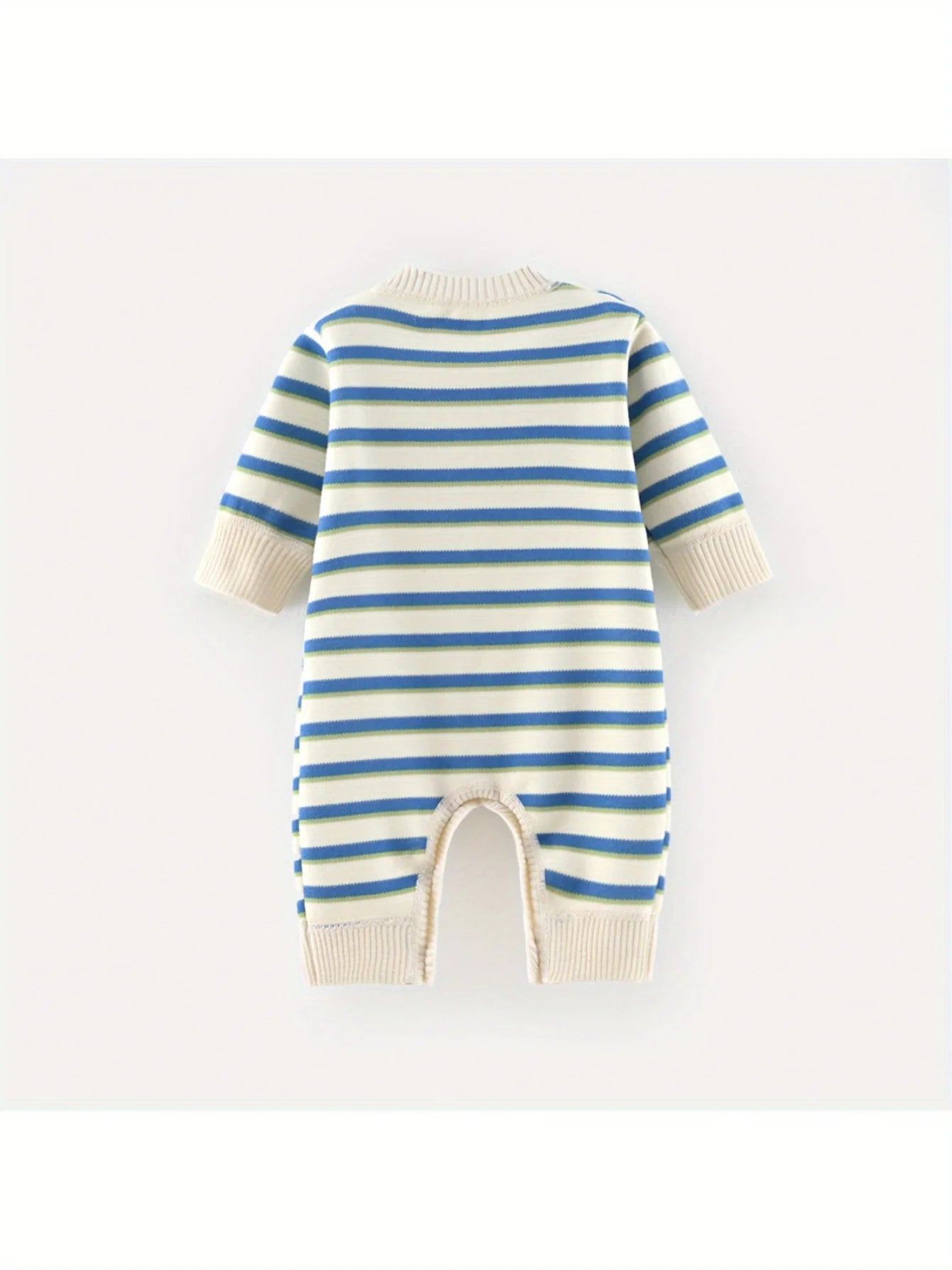 Striped Knit Baby Girl Romper