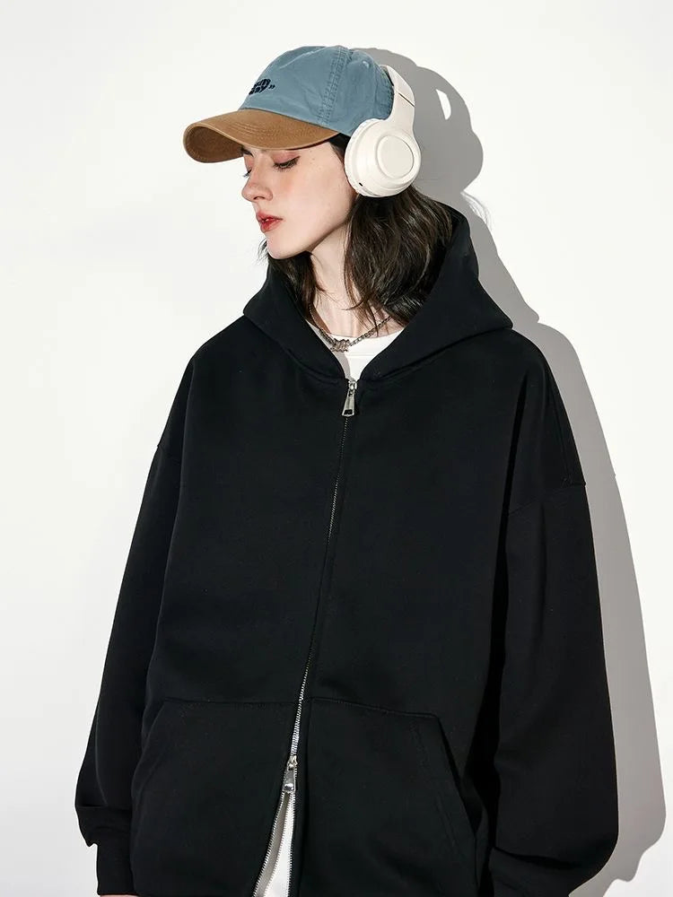 Warm Hooded Double Zip Jacket