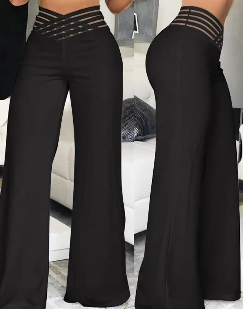 Elegant High Waist Flare Pants