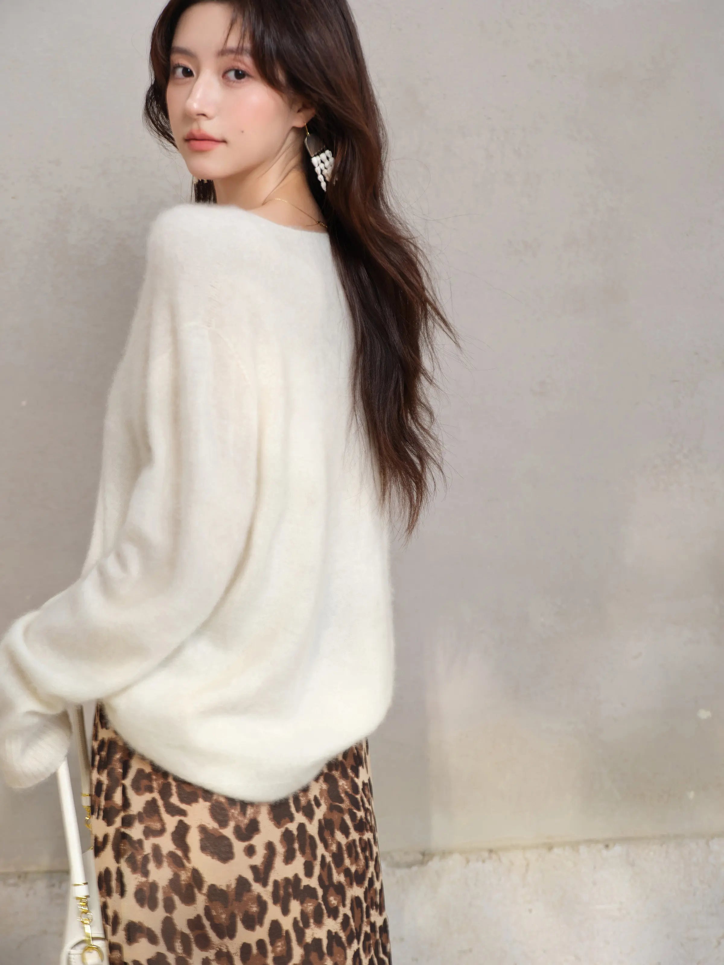 Elegant Wool Knit Skirt Set