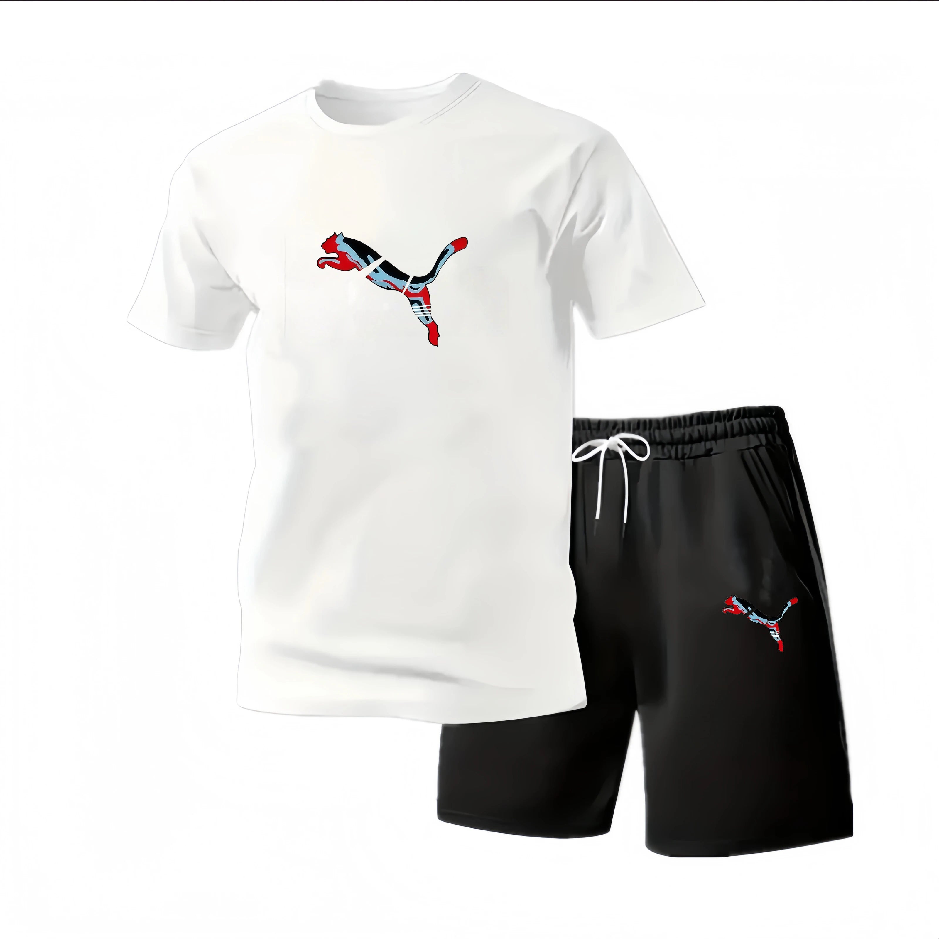2026 Summer Fashion Men's Tracksuit T-shirt Shorts Set Leisure Short Sleeve Set Jogging Gym Suit Brand Clothing