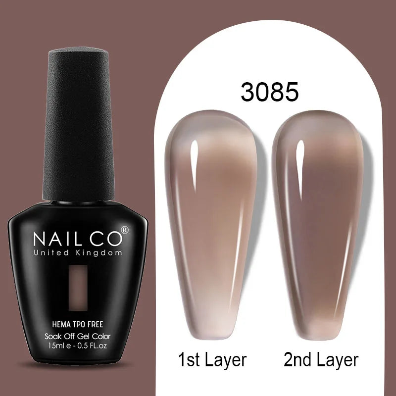 NAILCO 15ml Colorful Jelly Gel Nail Polish Gorgeous Color HEMA TPO FREE Soak Off UV LED Semi Permanent Long Wear Gel Varnish