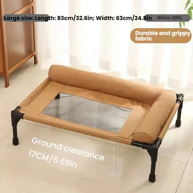 Pet Furniture Mesh Elevated Dog Beds Breathable Removable Raised Dog Bed With Soft Pillow Outdoor Dog Cat Bed Patio Sunbathing