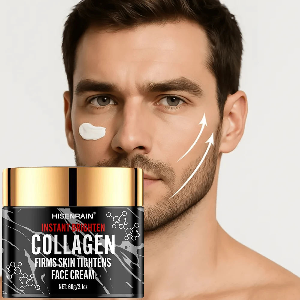 HISENRAIN Collagen & Retinol Face Cream for Men - Intense Moisture, Anti-Aging Hydration, Revitalizing Nourishing Skincare.