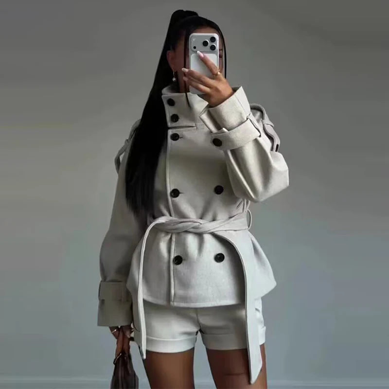 New Women's Jackets & Coats Autumn 2026 Fashion Loose Belt Elegant Turtleneck Warm Winter Jackets Women's Chic Youth Street Coat