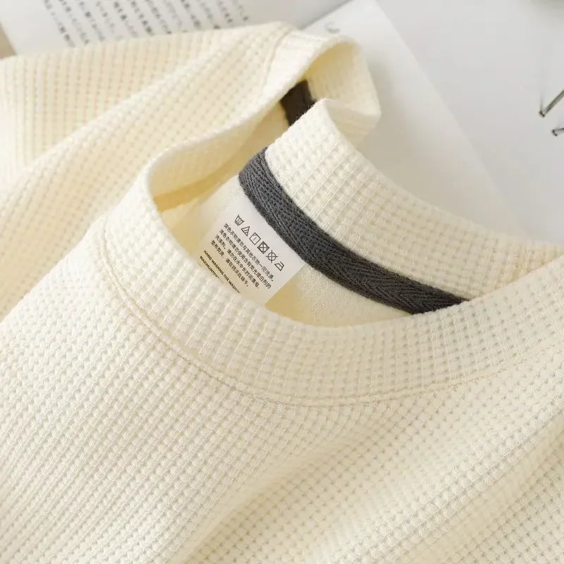 Summer Waffle Knit Casual Tee