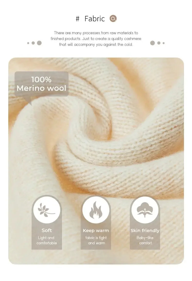 Elegant Merino Turtleneck Knit Sweater