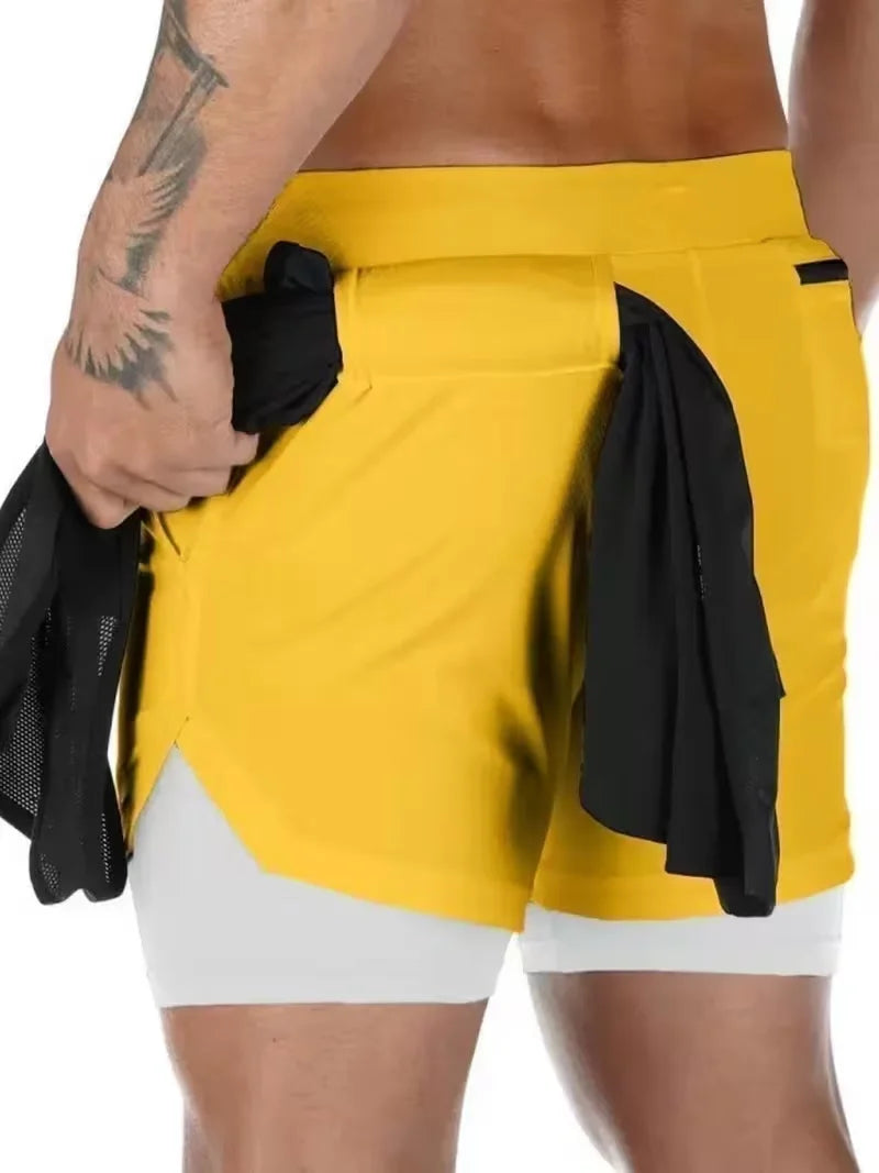 2026 Summer Sports Shorts 2-in-1 Gym Running Shorts Slow Running Casual Sportswear Fitness Double Layer Shorts