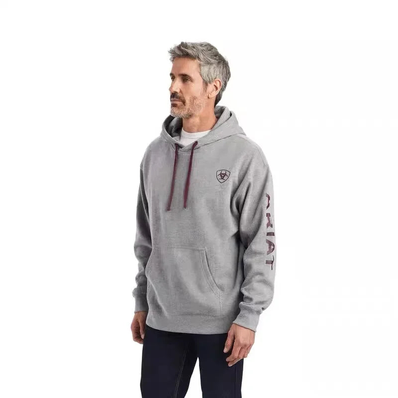 Men's Crew Neck Hoodie Printed Hoodie Trendy Sportswear Outdoor Sports Cotton Top Autumn and Winter Streetwear