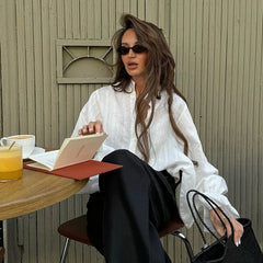 Oversized Cotton White Shirt Women