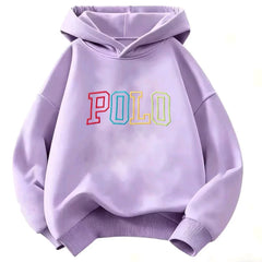 Children Hooded Kids Hoodie Colorful Gradient POLO Letter Print Long Sleeve Pullover Sweatshirt Boy Girl Casual Autumn Outerwear