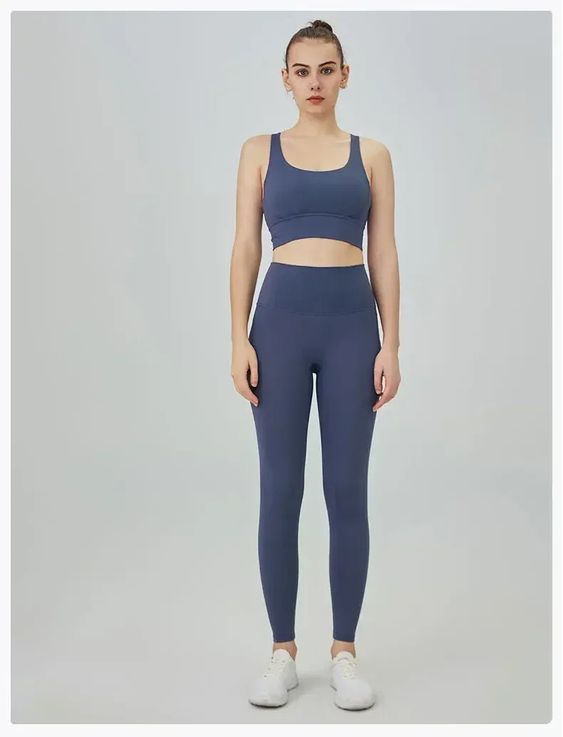 Women's Yoga Set Workout Set 2 Piece High Waist Yoga Leggings Sports Bra Gym Suit Activewear Sports Fitness Set Sports Suit