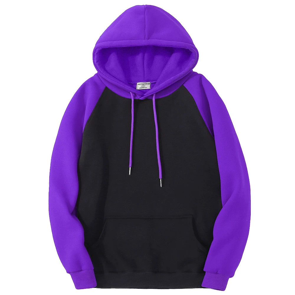 Color-Block Oversized Fleece Hoodie