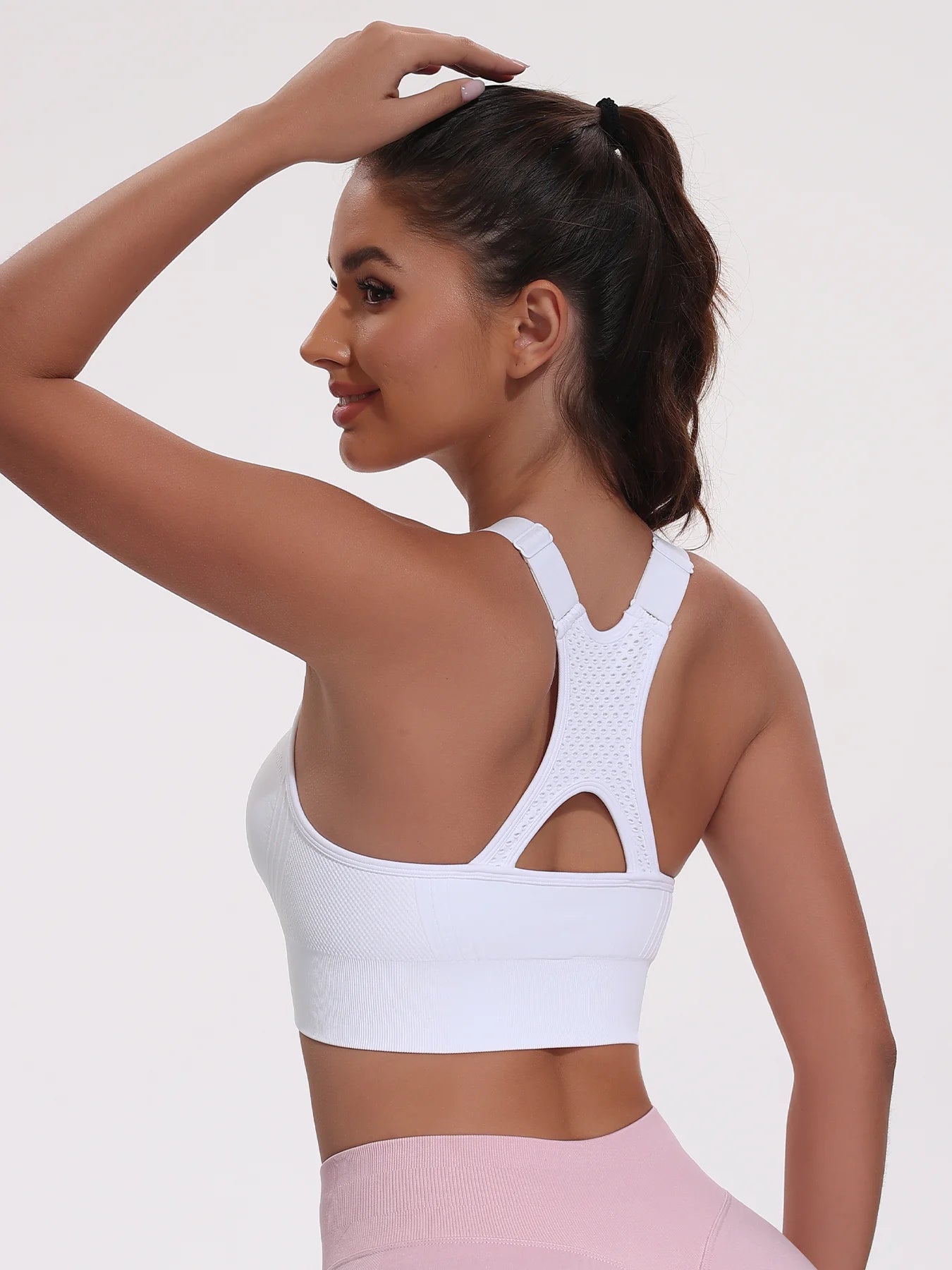 Beautiful Back Sports Bras For Women Seamless Adjustable Strap Shockproof Elastic Fitness Athletic Brassiere Slim Yoga Top