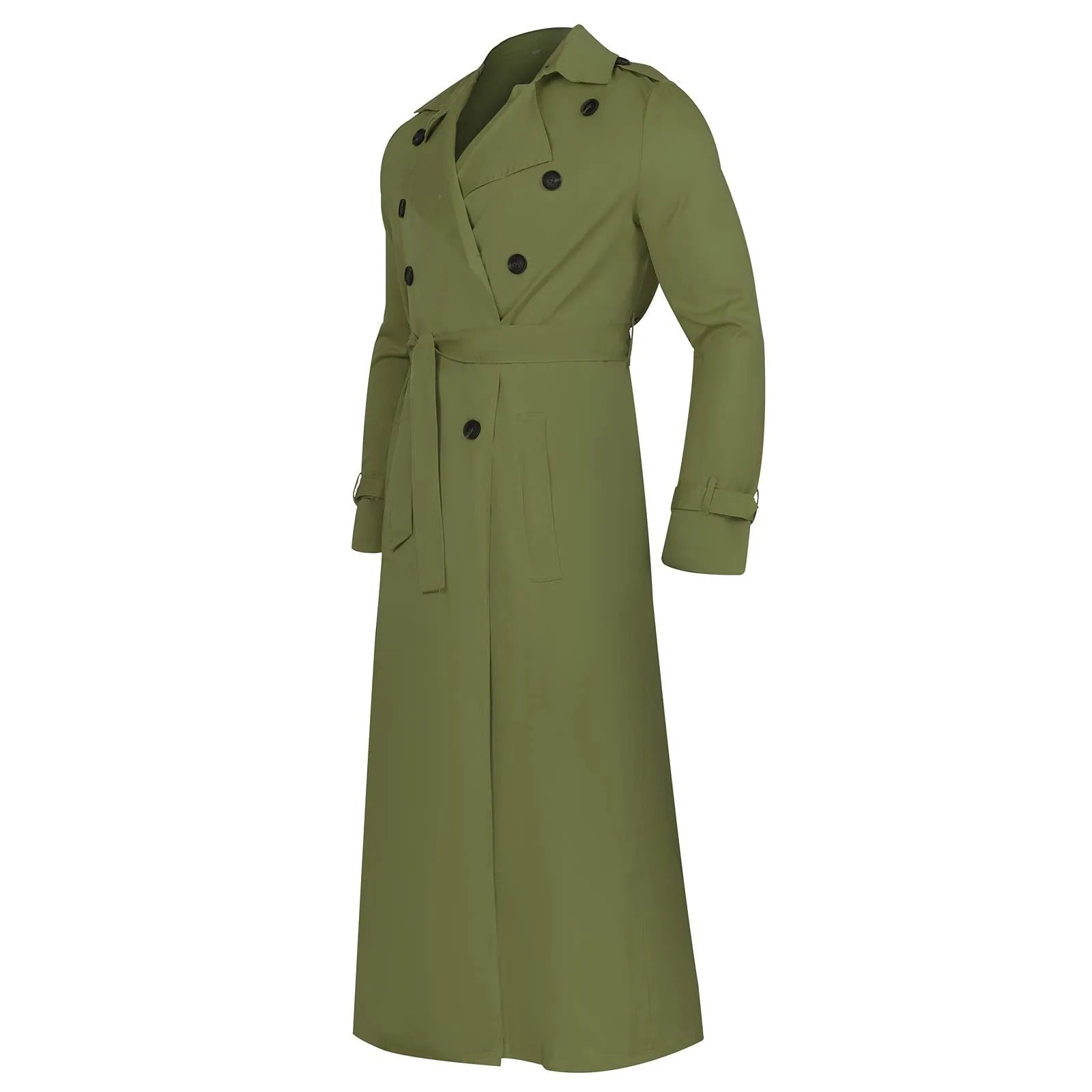 Men’s Luxury Full-Length Trench Coat – England Style Business Overcoat