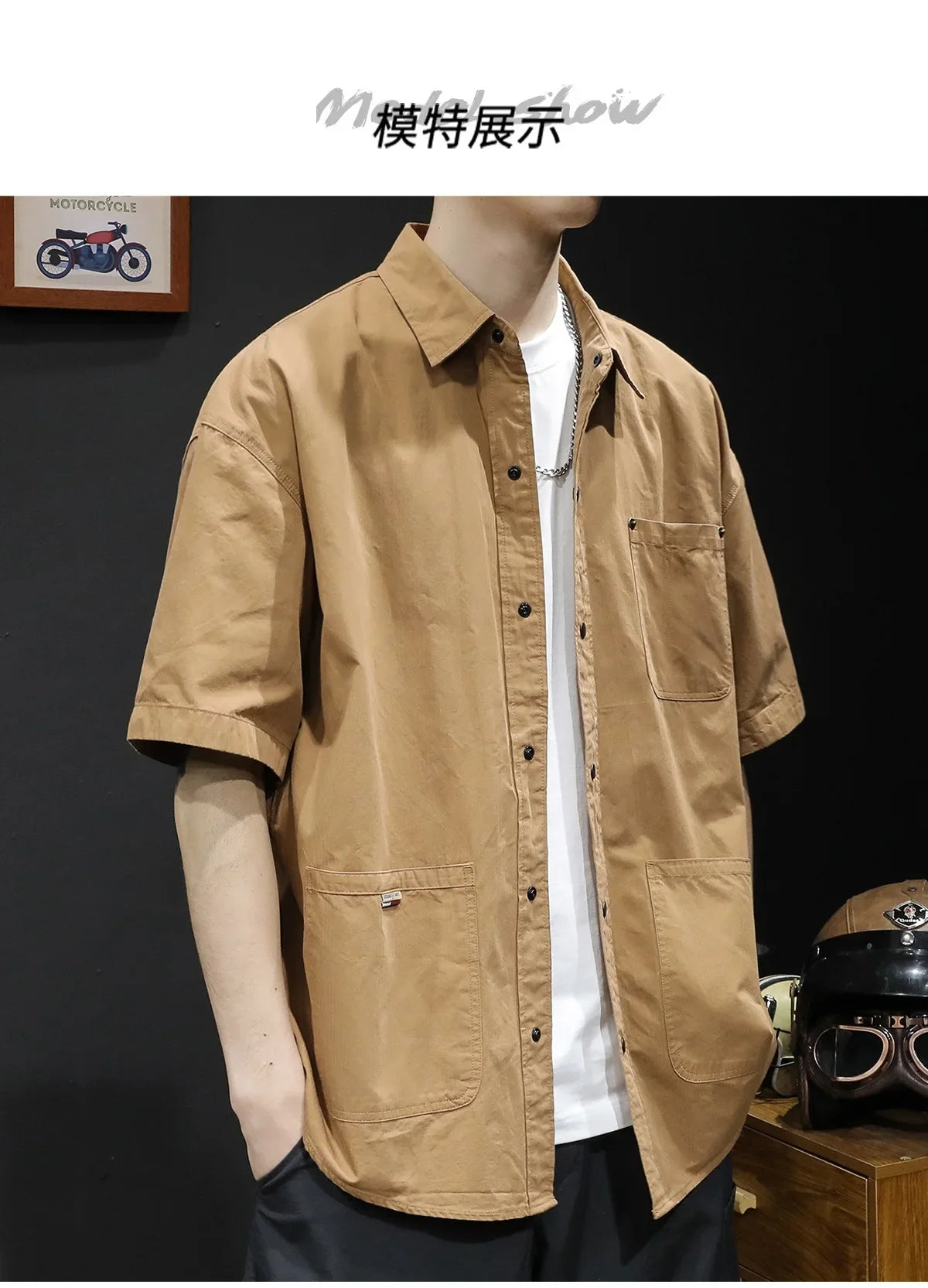 Trendy Casual Zipper Shirt Men