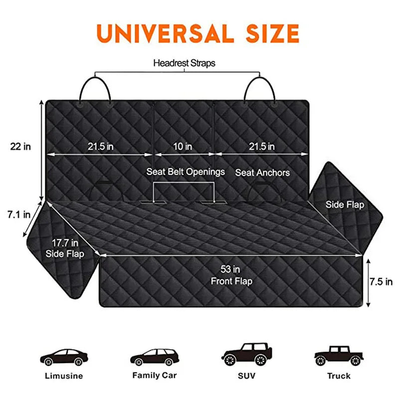 Dog Car Seat Cover Pet Travel Carrier Mattress Waterproof Dog Car Seat Protector With Middle Seat Armrest For Dogs