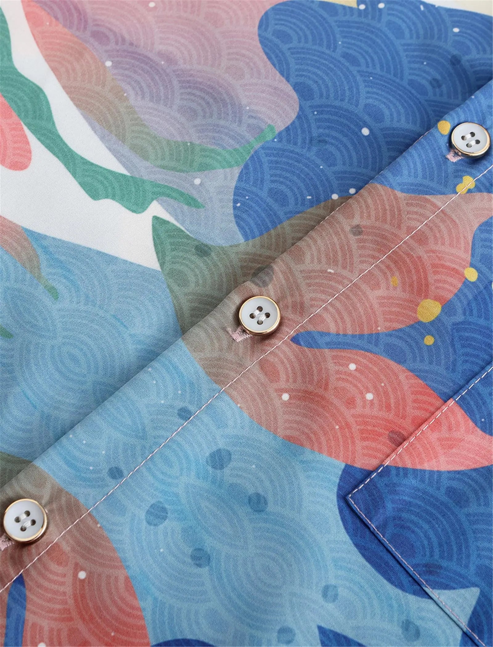 Tropical Print Button Shirt