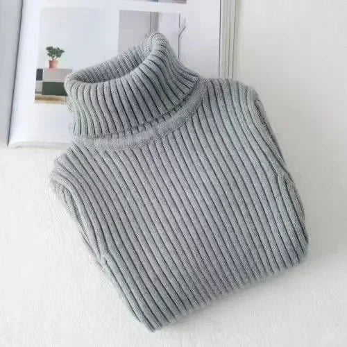New Sweater Kids Sweaters Autumn Girls Turtleneck Sweaters 1-9Yrs Baby Boys Pullover Winter Knitted Bottoming Boys Sweaters