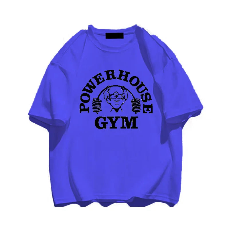 Summer Gym T-Shirts 100 Cotton Oversized Women's T Shirt Graphic Print Sporty Men Tee High Quality Men's Clothes Free Shipping