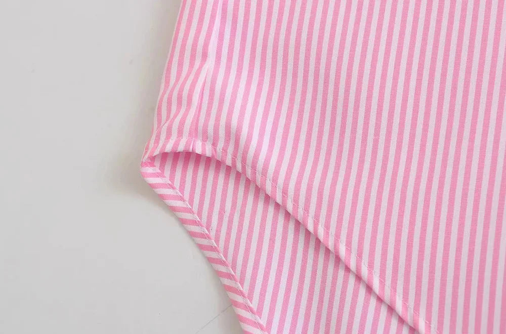 Striped Loose Casual Shirt Women