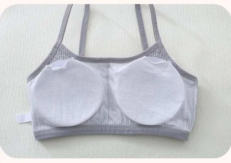 1PC Cotton Teenagers Girls Training Bras Solid Developmental Girls Sports Bras Soft Brassiere Kids Tank Tops Children Underwears