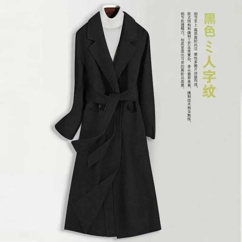 Slim Belted Wool Winter Overcoat