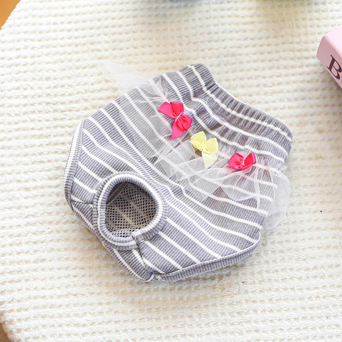Striped Cotton Puppy Panties Set