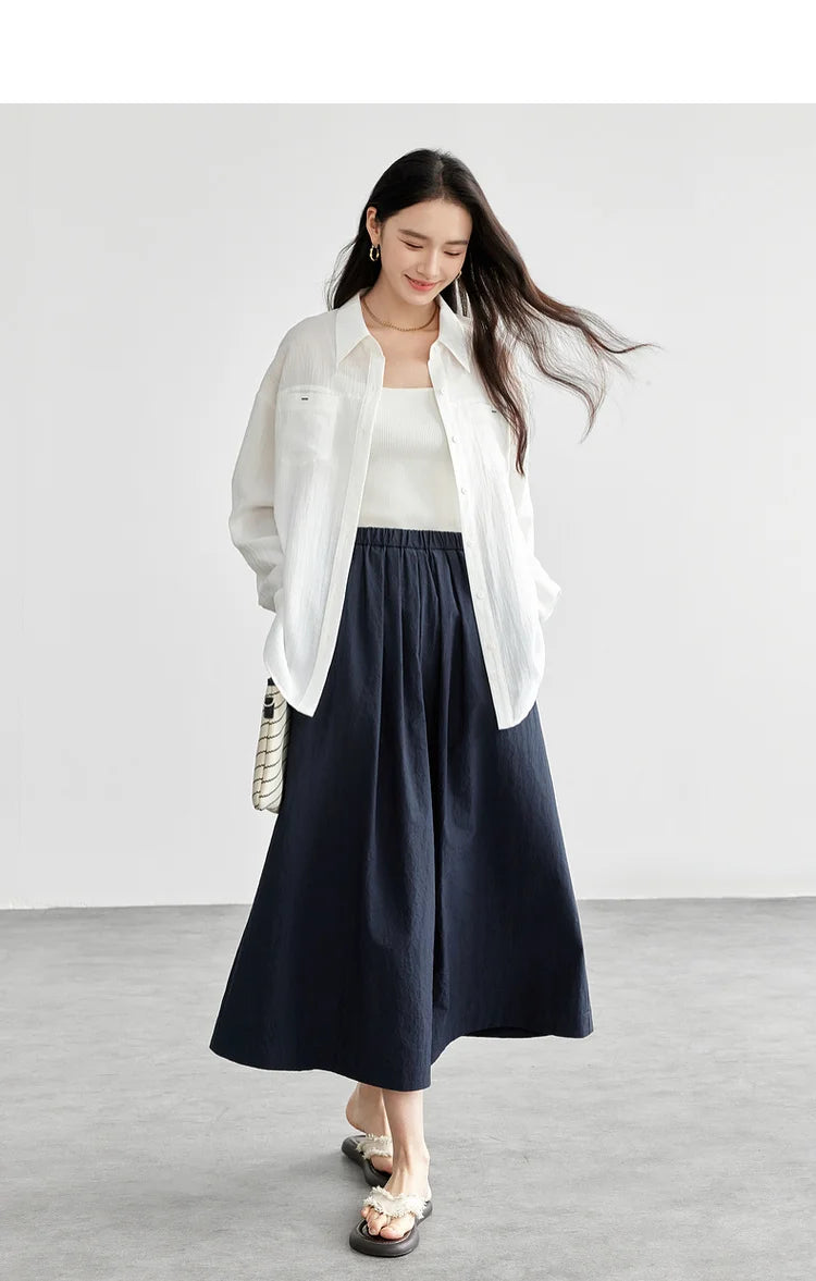 Office Essential A-Line Midi Skirt