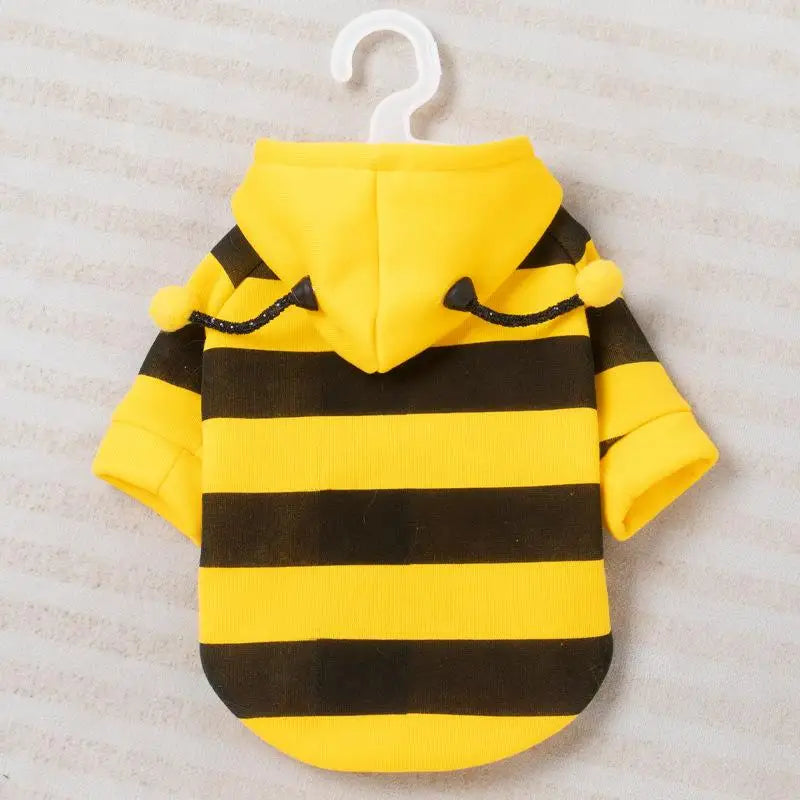 Bee Pet Puppy Coat Apparel Outfit Dog Hoodies Winter Warm Cat Cosplay Costume Holiday Outfit for Small Medium Dogs & Cats