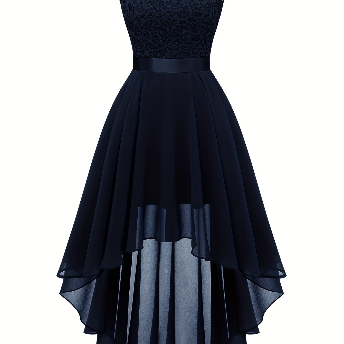 Asymmetric Lace Bow Waist Dress