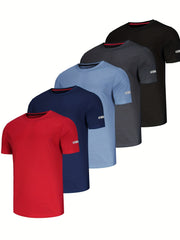 Men’s 5-Pack Athletic Breathable T-Shirts