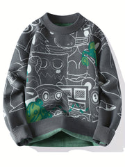 Geo Slim Knit Pullover