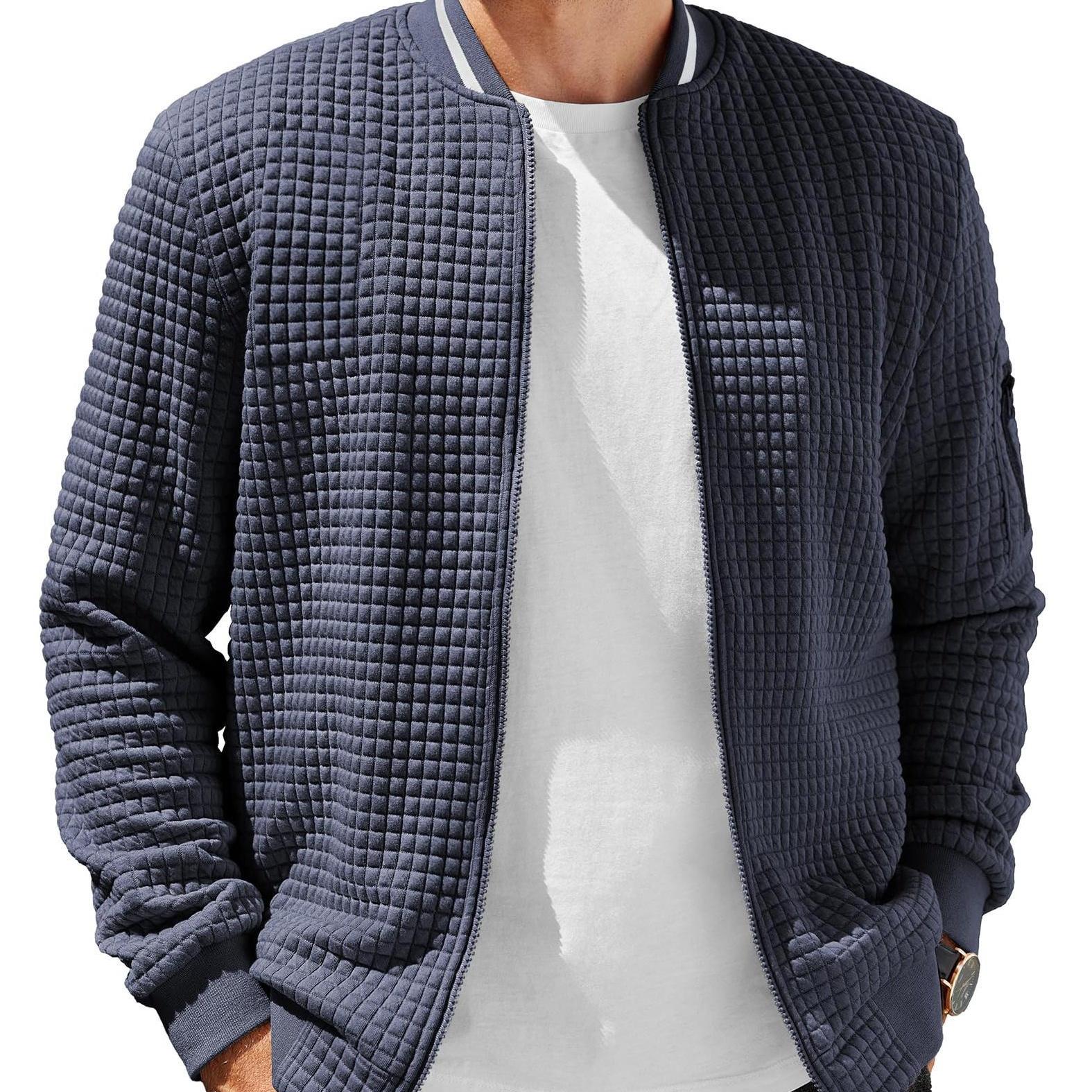 ELESOL Waffle Knit Bomber Jacket