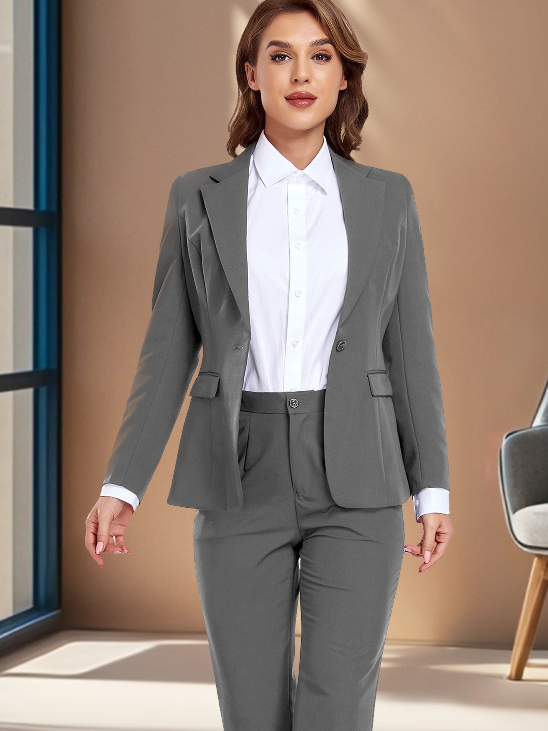 Chic Single Button Pantsuit Set