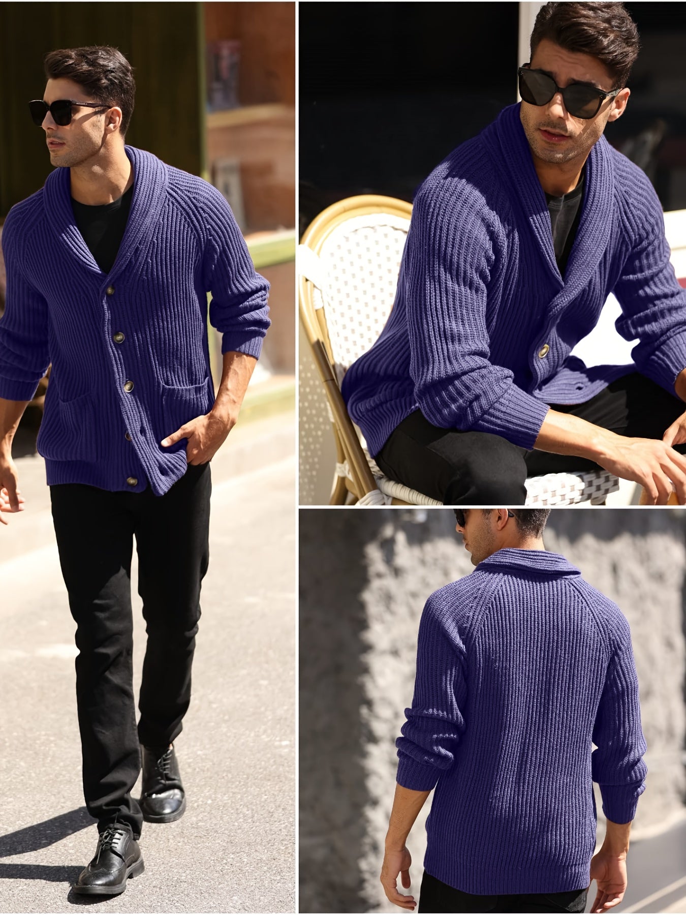 Shawl Cable Knit Cardigan