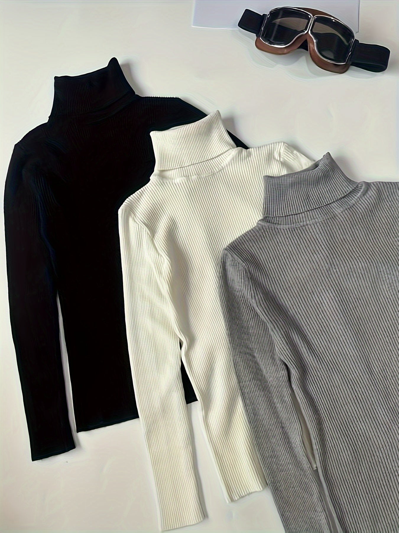 Slim Turtleneck Pullover Trio
